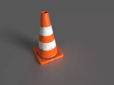 Traffic cone Low-poly 3D model
