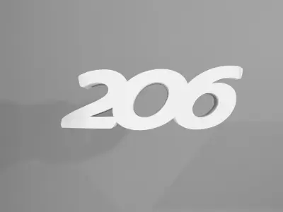 Peugeot 206 - Keychain 3D print model