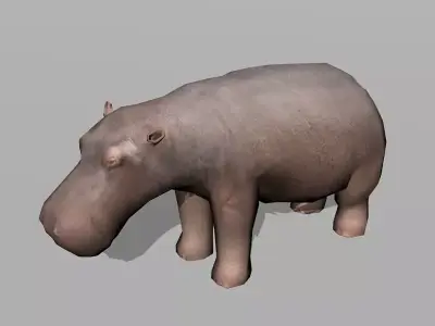 hippopotamus hippo Low-poly 3D model