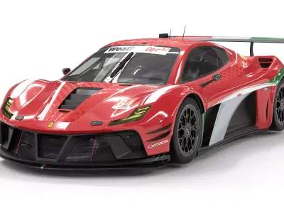 Ferrari 296 GTB GT3 Version Low-poly 3D model