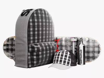 decorative set grey 3D model