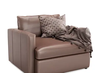 Crateandbarrel Lounge Deep Leather Chair and a Half 3D model