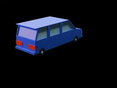 3 different Color Low Poly Car Low-poly 3D model