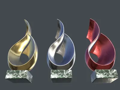 Famous Lacquer Sculpture for Living Room Decor Low-poly 3D model