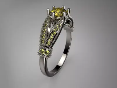 Gemstone King engagement ring Free 3D print model