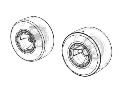 Standard Karting Front and Rear Wheel 3D model
