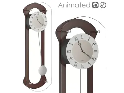 Classic wall clock with pendulum 3D model