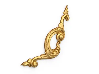 Classic carved corner decor ornament 357 3D model