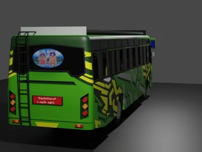 Tn private bus lowpoly game ready 3d model Low-poly 3D model