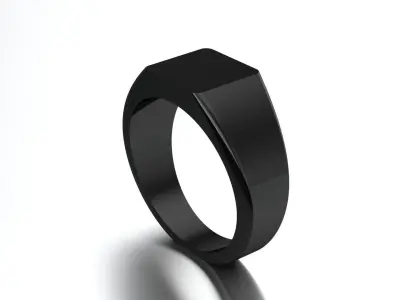 9mm Signet Ring Squareshape Pritable model 3dmodel US 7 3D print model