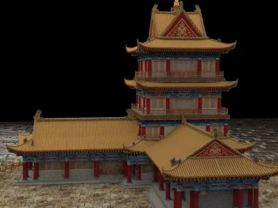 Chinese ancient house 3D model 37