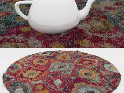 Round Rug Set 265 3D model