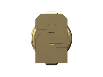 2 two number varsity font stud earring 3D print model