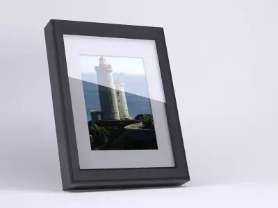 Cuadro lighthouse in frame Free low-poly 3D model