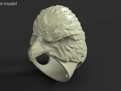 Eagle vol3 polygonal ring jewelry 3D print model