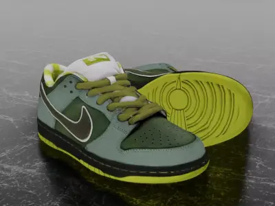 CONCEPTS X NIKE SB DUNK LOW GREEN LOBSTER 3D SHOES Low-poly 3D model
