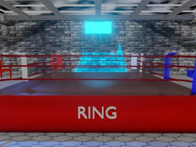 BOXEUR two punching bags hanging on brick wall Low-poly 3D model