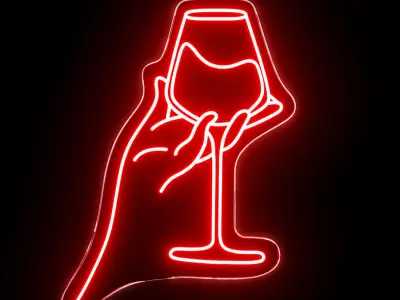 Wine Neon Sign 3D model