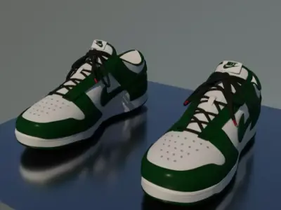 dunk low shoes low poly 3D model