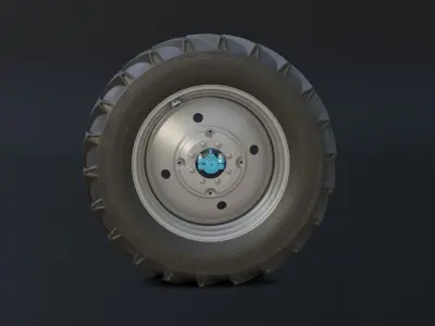 Set of wheels for MTZ tractor Assembly Free low-poly 3D model