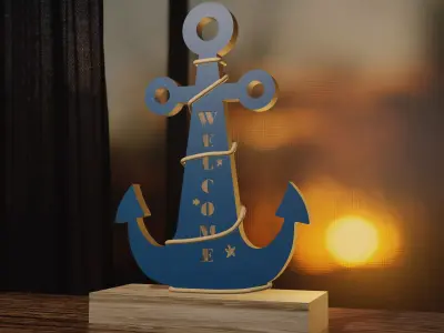 Decorative Anchor Free low-poly 3D model