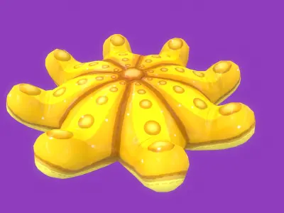 Stylized Starfish Pillow Cartoon Cushion Free low-poly 3D model
