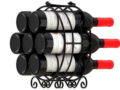 Circular Wine Rack Wine Bottles 3D model
