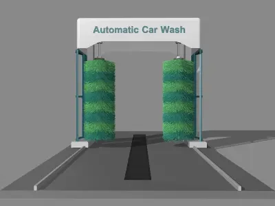The Simple Automatic Car Wash Machine 3D model