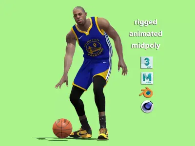 3D Rigged Andre Iguodala Golden State Warriors NBA 3D model