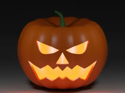 Cartoon Halloween Pumpkin 3D model