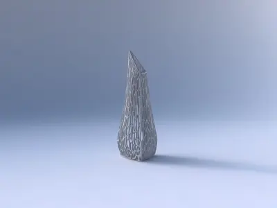 Vase puffy tipped triangle with dense organic lattice 085 3D print model