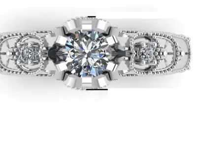 Antique Engagement ring stl 3D print model