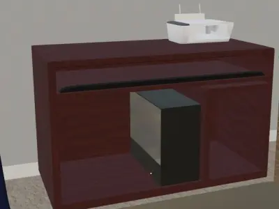 Wood Desk Free 3D model