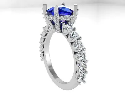 Cushion Cut Ring 3419 3D print model