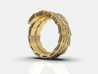 BVLGARI snake diamonds ring 3D print model