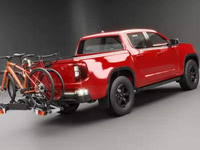 Generic Modern Pickup and Bicycle Towbar Carrier with Bikes 3D model