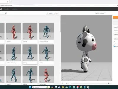 Cow low poly animated v001  Low-poly 3D model