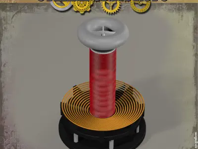 Steampunk Tesla Coil 3D model