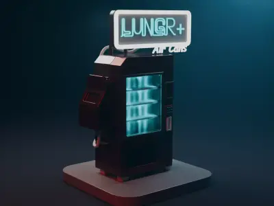 sci-fi vending machine low poly art Low-poly 3D model