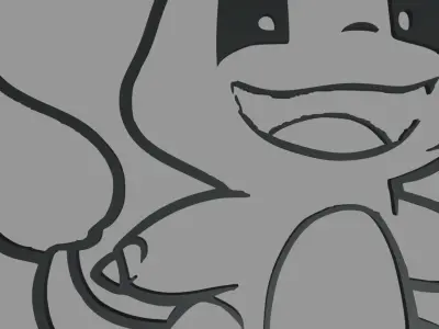 Charmander Wall Silhouette 02 3D print model