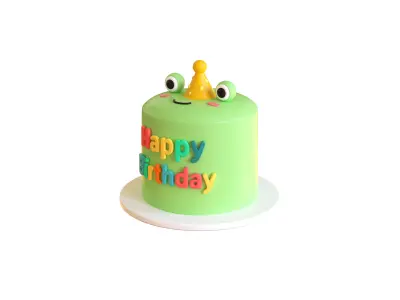 Low-Poly Birthday Cake 05 Low-poly 3D model