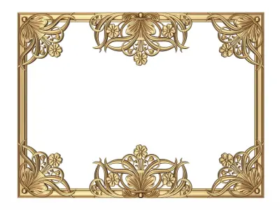 Classic Frame and Mirror 080 Low-poly 3D model