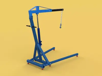 HEAVY DUTY MOBILE HYDRAULIC ENGINE CRANE HOIST LIFTING FOLDABLE 3D model