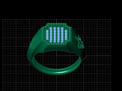 Print Ready STL 3DM  Gents Rings Diamond Men Ring  3D print model 175