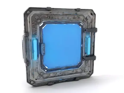 Futuristic SciFi Door Model Pack with Blue Glow Low-poly 3D model
