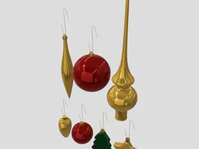 Christmas Bauble Pack Low-poly 3D model
