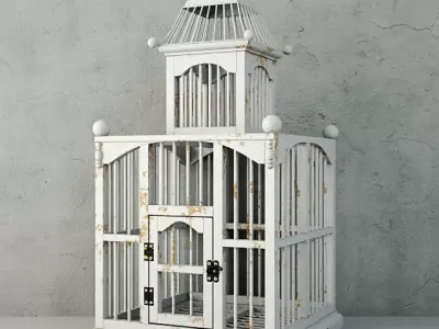 White Decorative Cage by ZARA HOME 3D model