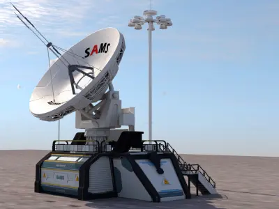 satellite 01 Low-poly 3D model