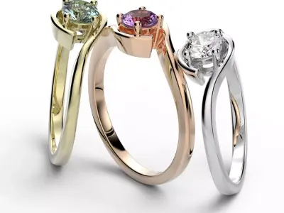 Ring with one gemstone Free 3D model