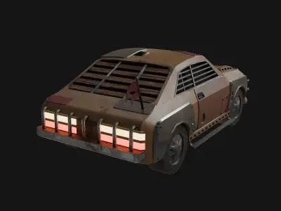 Customized Mustang - Low Poly 3D Car Model Low-poly 3D model